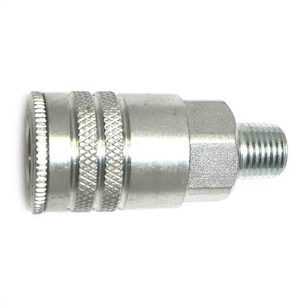 Interstate Pneumatics 3/8 Inch Industrial Steel Coupler x 1/4 Inch Male NPT CH641 - main